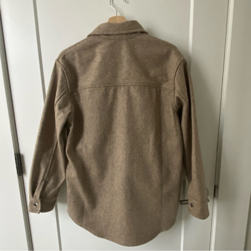 NWT Anian Tan Wool Button-Up Shirt - Picture 7 of 10
